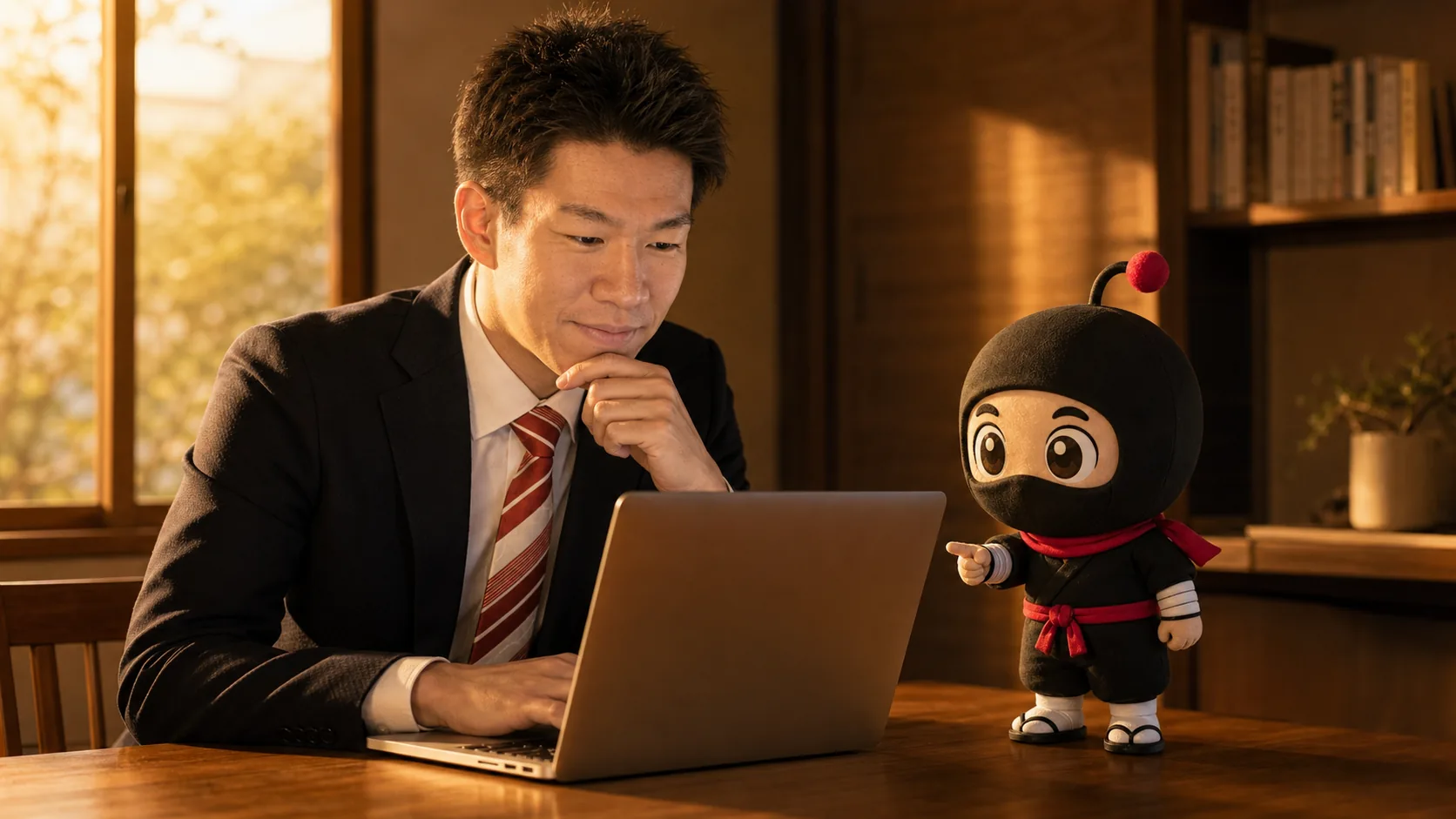 画面を指して提案するAI秘書
